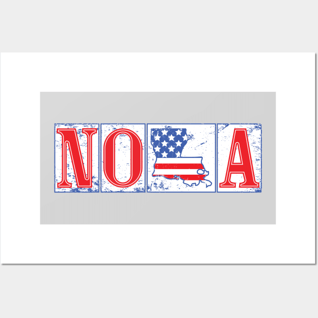 Red White and Blue New Orleans Nola Louisiana American Street Tiles Wall Art by Little Shop of Nola